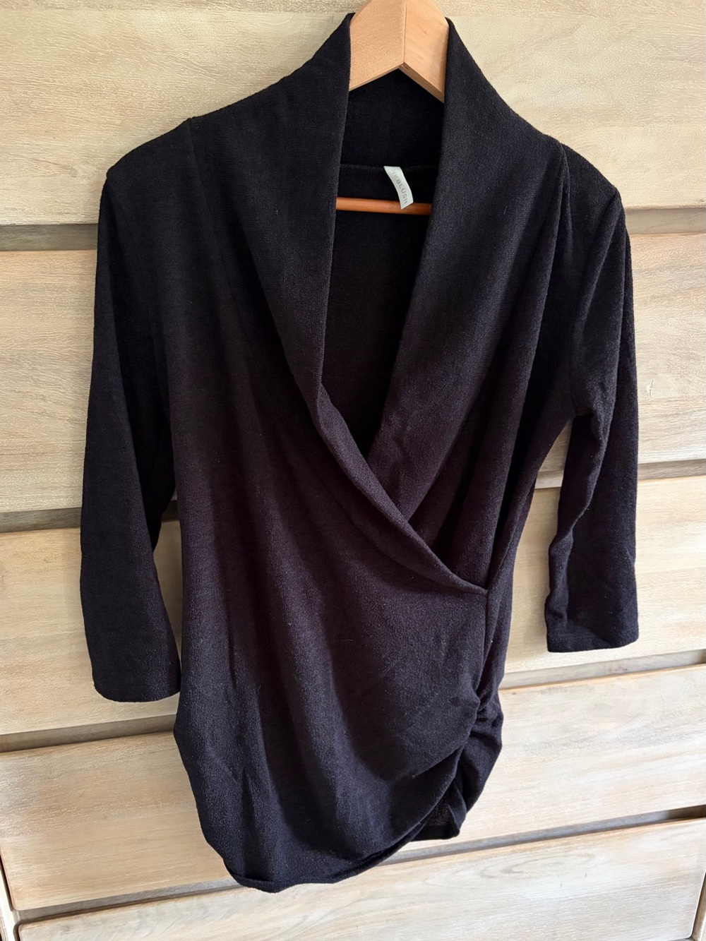 Pinkblush Black Wrap-Style Maternity Top